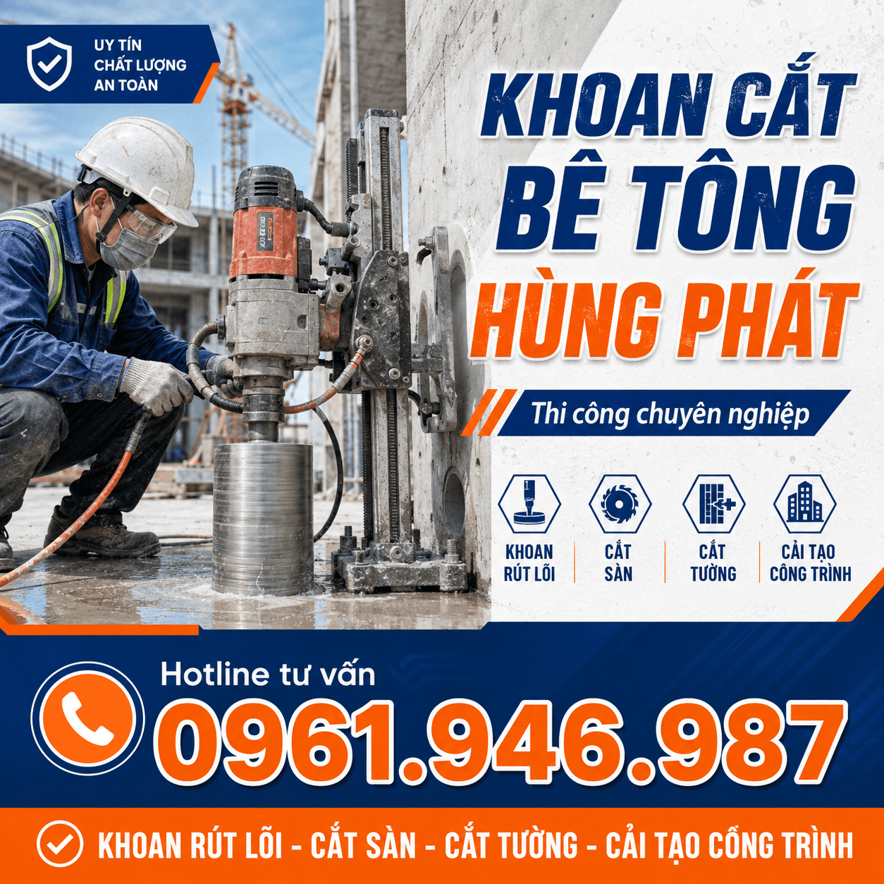 Cắt Bê Tông Làm Cầu Thang Máy HCM