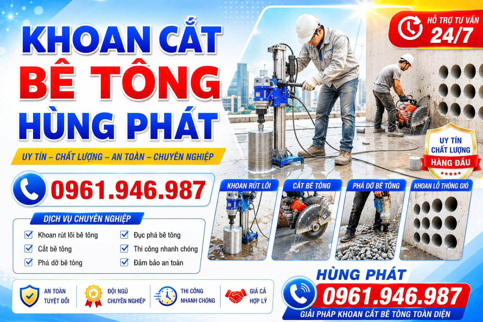 Cắt Đục Đi Đường Ống Nước Bình Dương