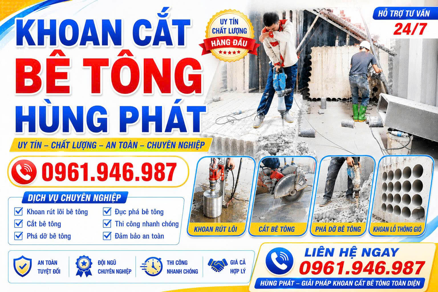Cắt Đục Đi Đường Ống Nước ở Bình Dương
