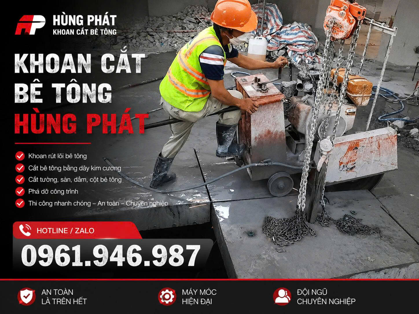 Cắt Đục Đi Đường Ống Nước ở tại Bình Dương