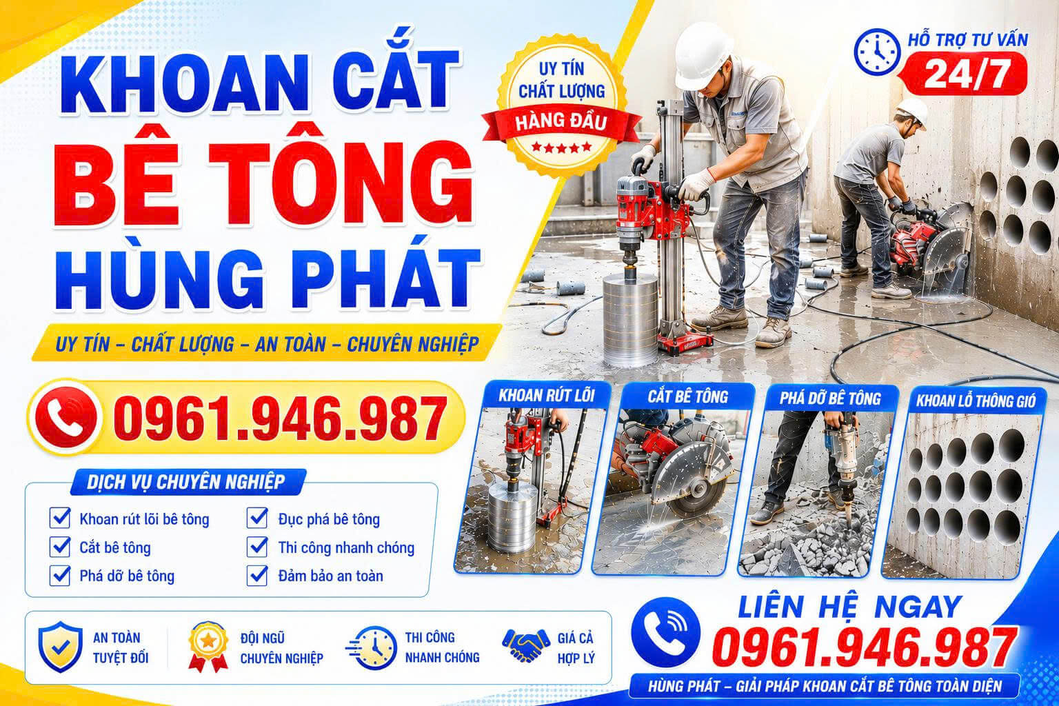Khoan cắt bê tông Hùng Phát