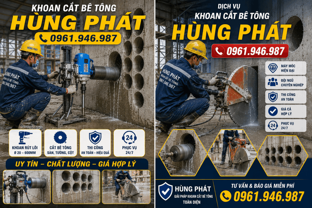 Khoan cắt bê tông Hùng Phát