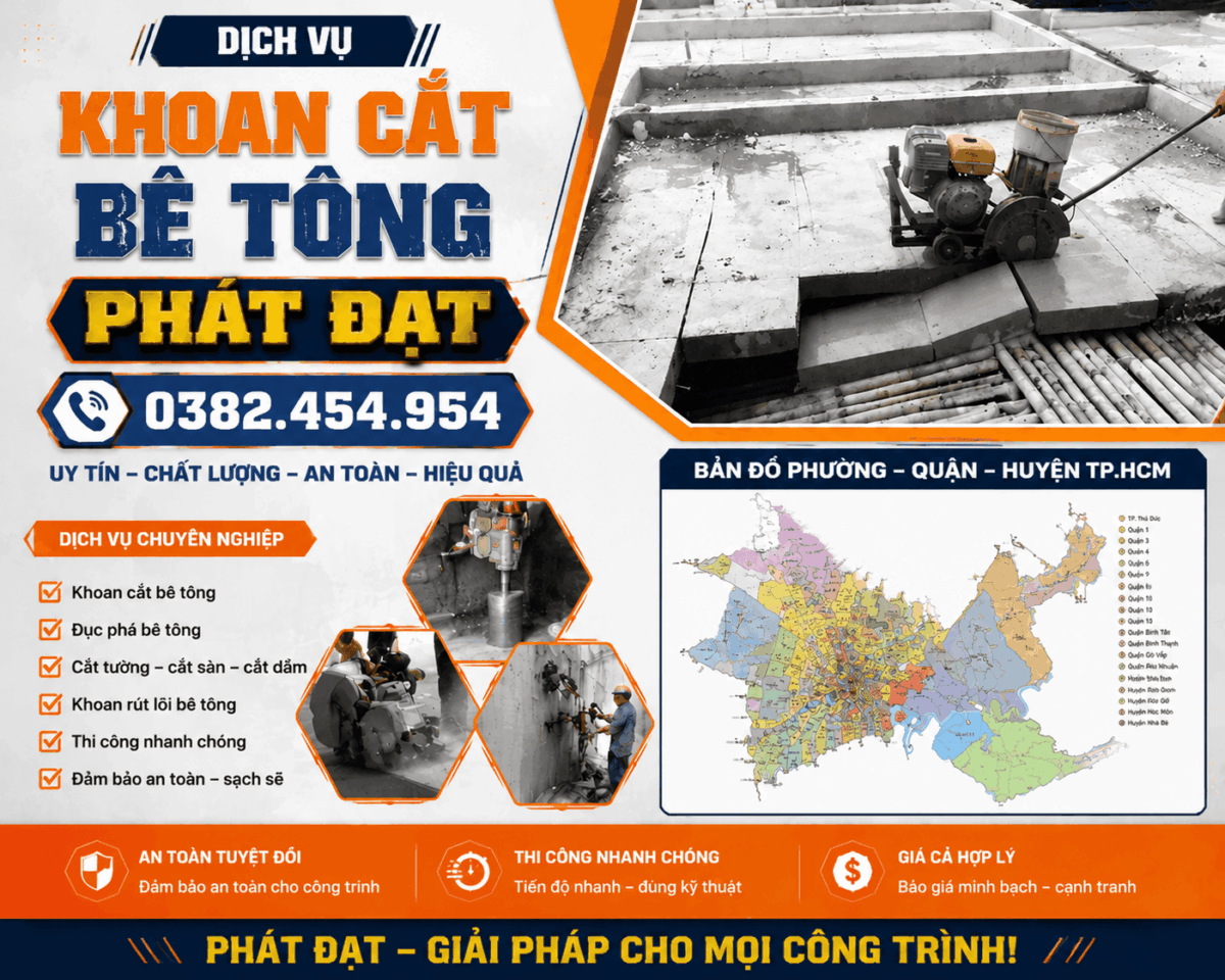 Khoan cắt bê tông hùng phát