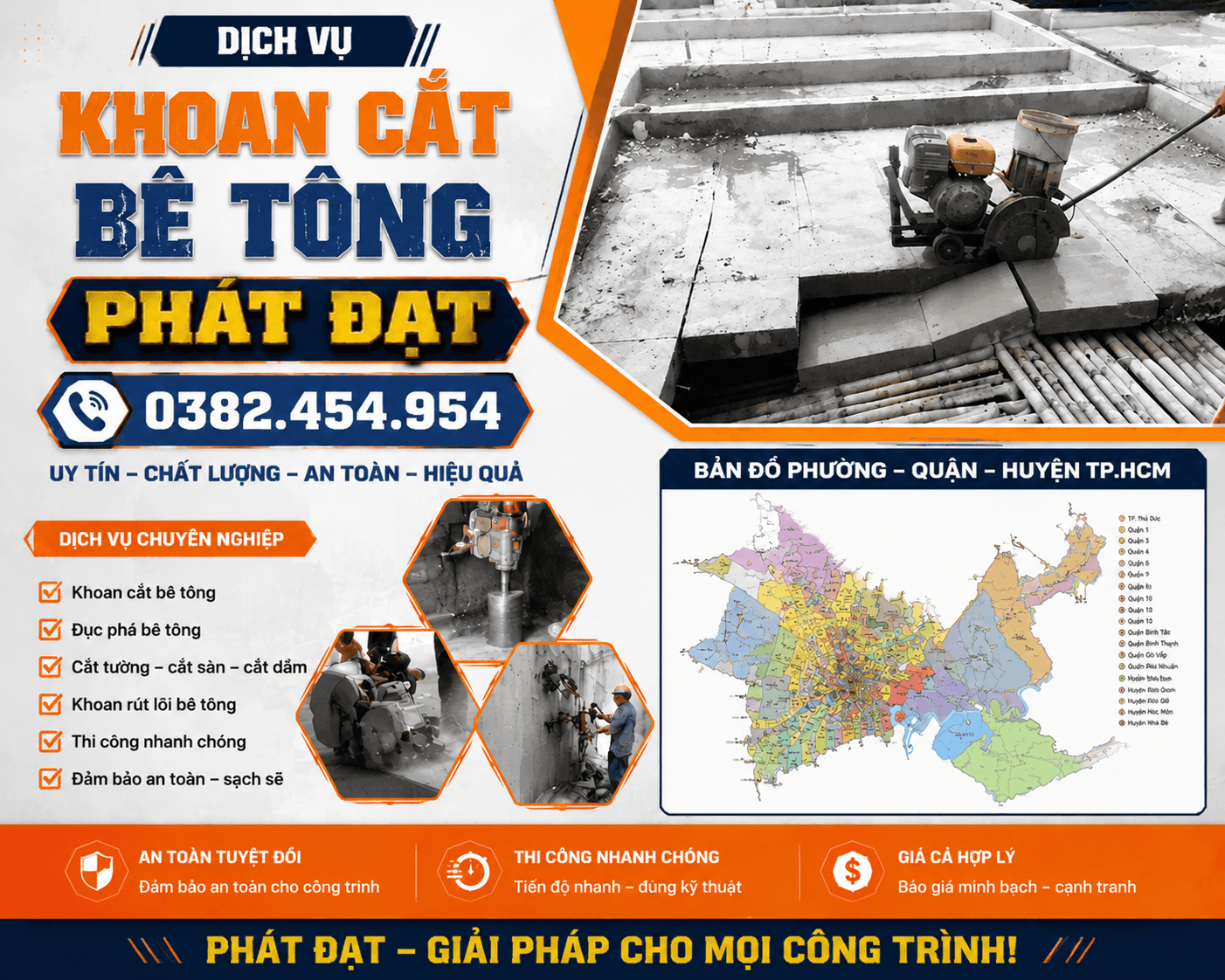 Khoan cắt bê tông hùng phát