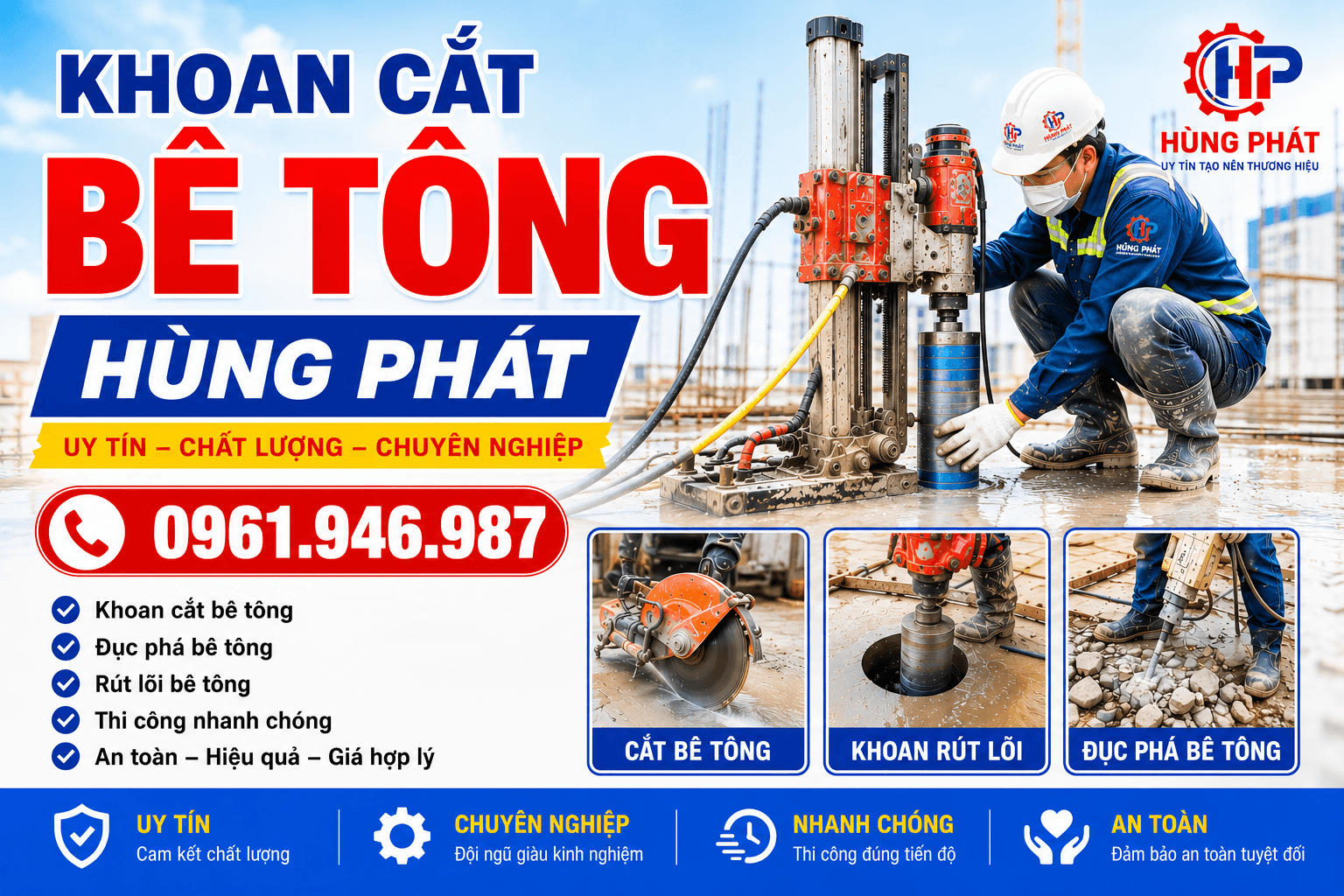 Khoan Cắt Bê Tông Tại Hậu Giang