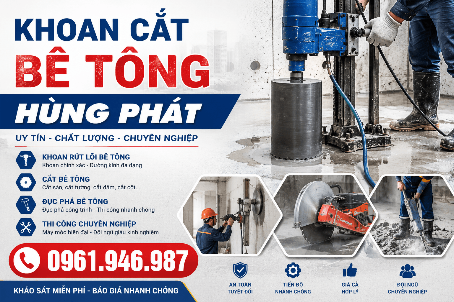 Khoan Cắt Bê Tông ở Cà Mau