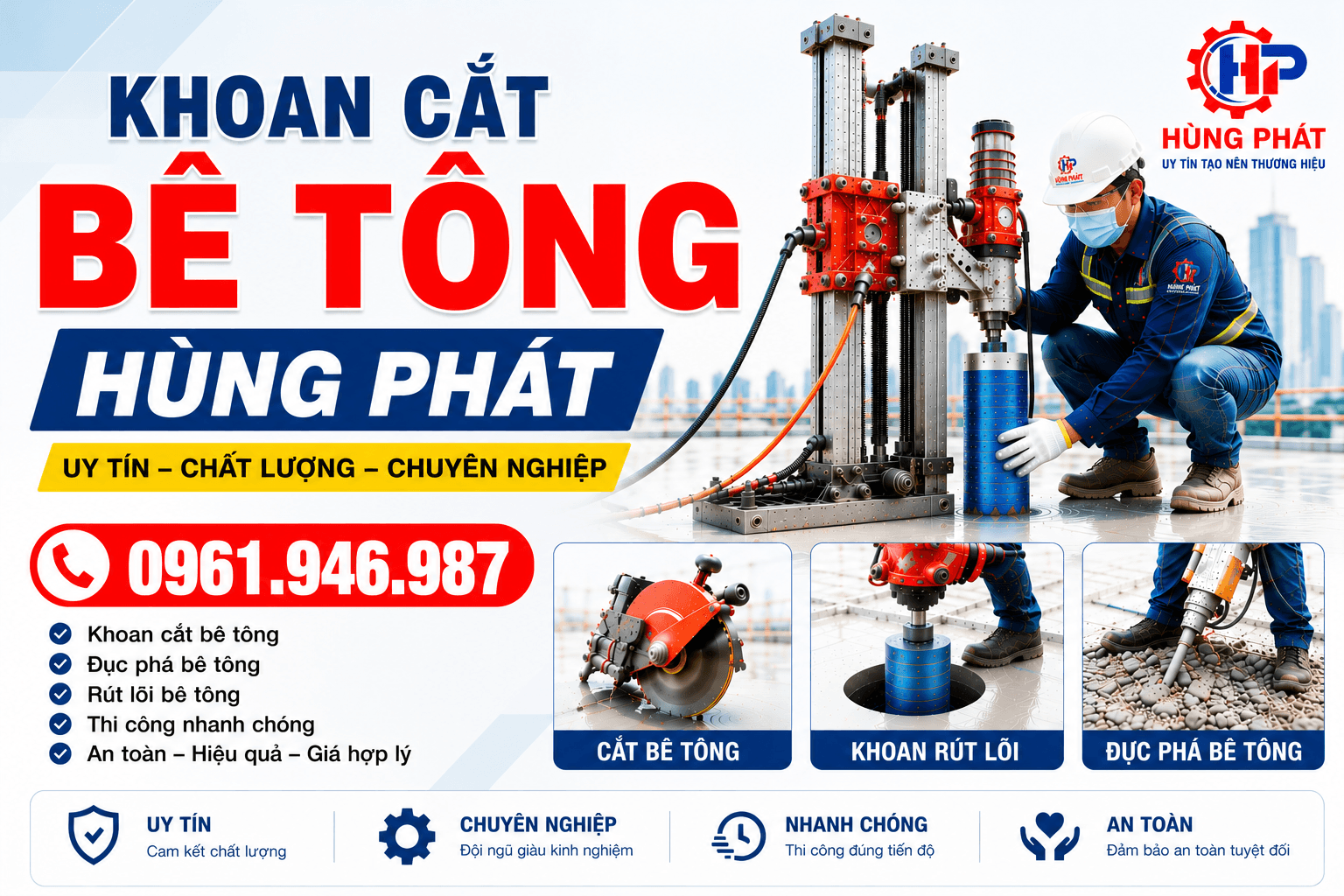 Khoan Cắt Bê Tông ở Tại Cà Mau