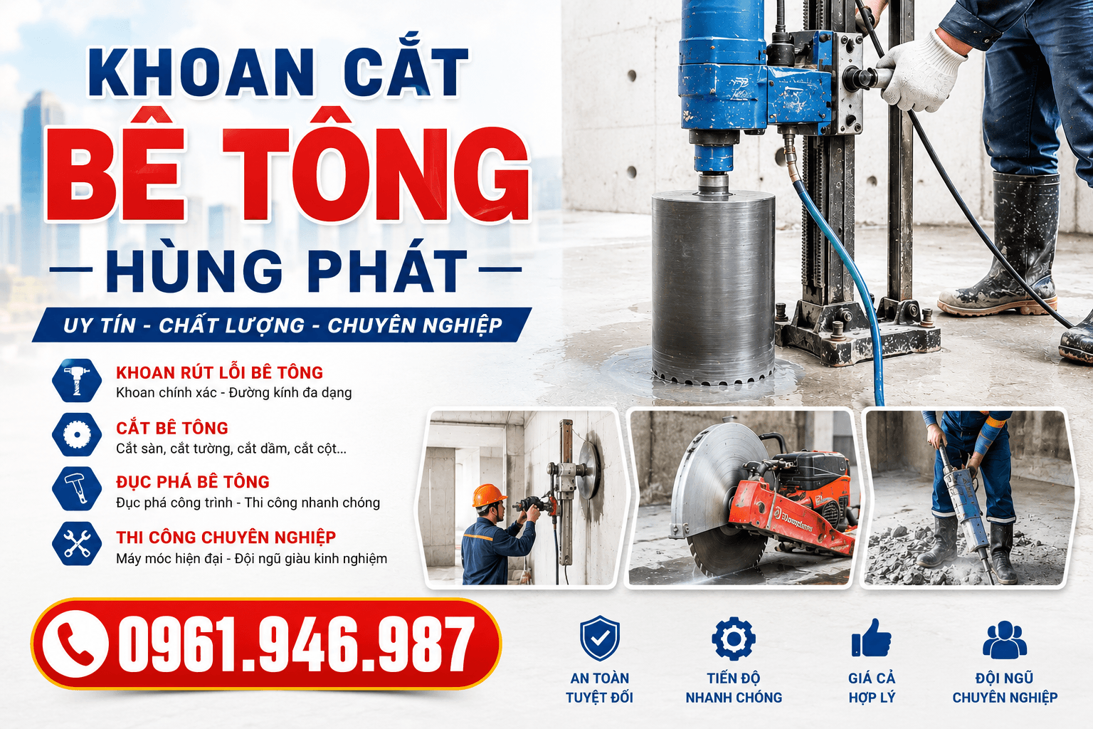 Khoan Cắt Bê Tông ở Tại Đắk Lắk