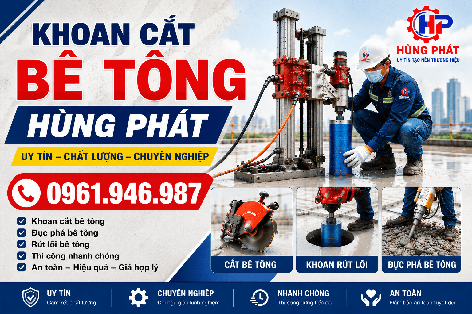 Khoan Cắt Bê Tông ở Tại Hậu Giang