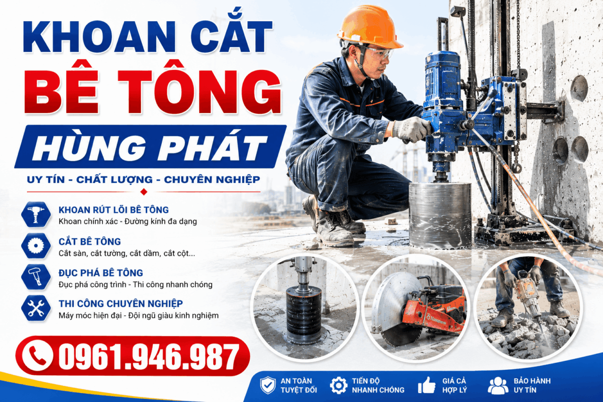 Khoan cắt bê tông Hùng Phát