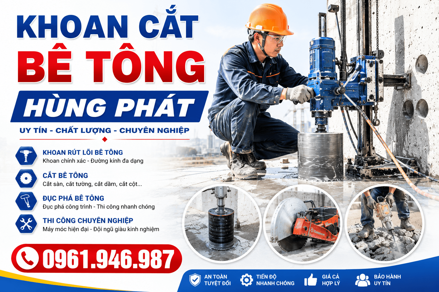 Khoan cắt bê tông Hùng Phát