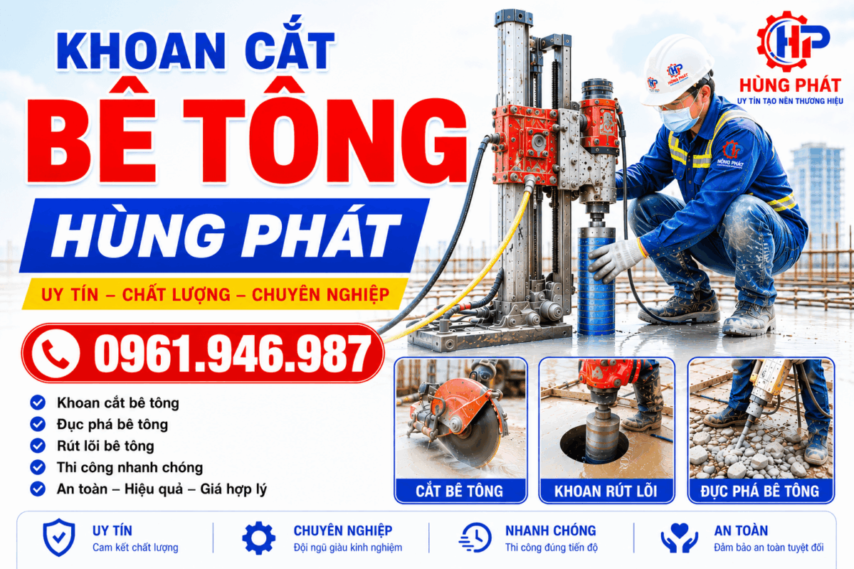 Khoan cắt bê tông Hùng Phát