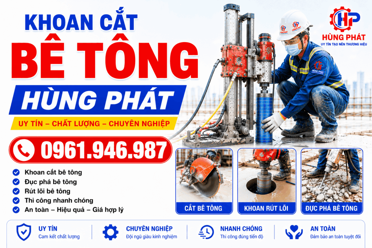 Khoan cắt bê tông Hùng Phát