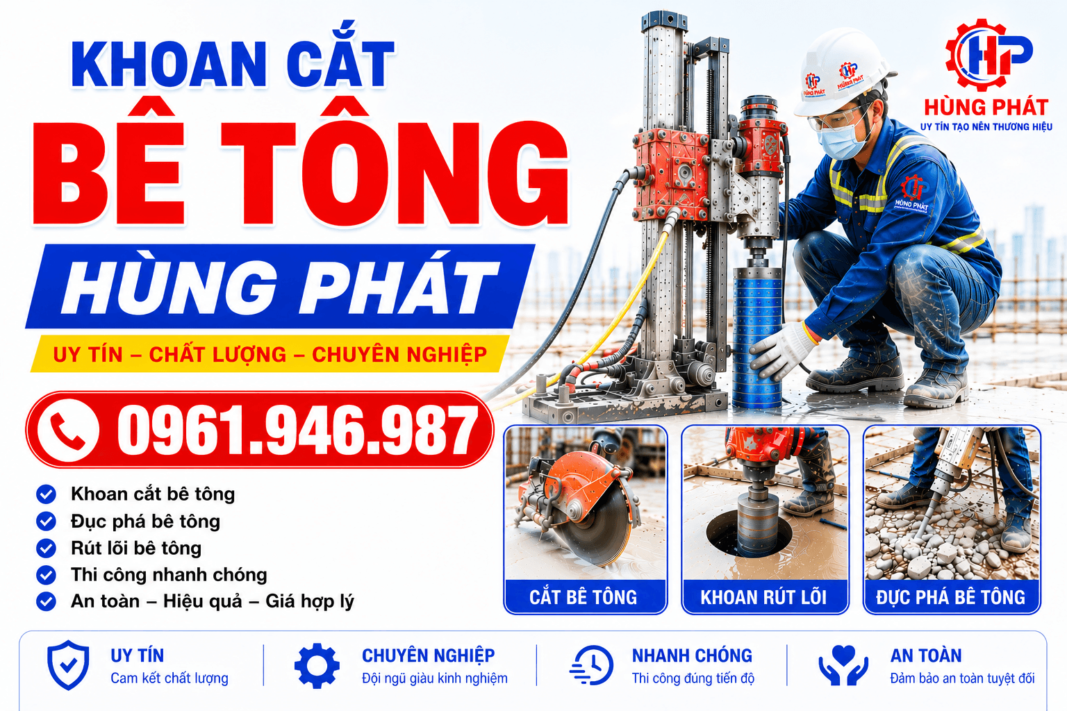 Khoan cắt bê tông Hùng Phát