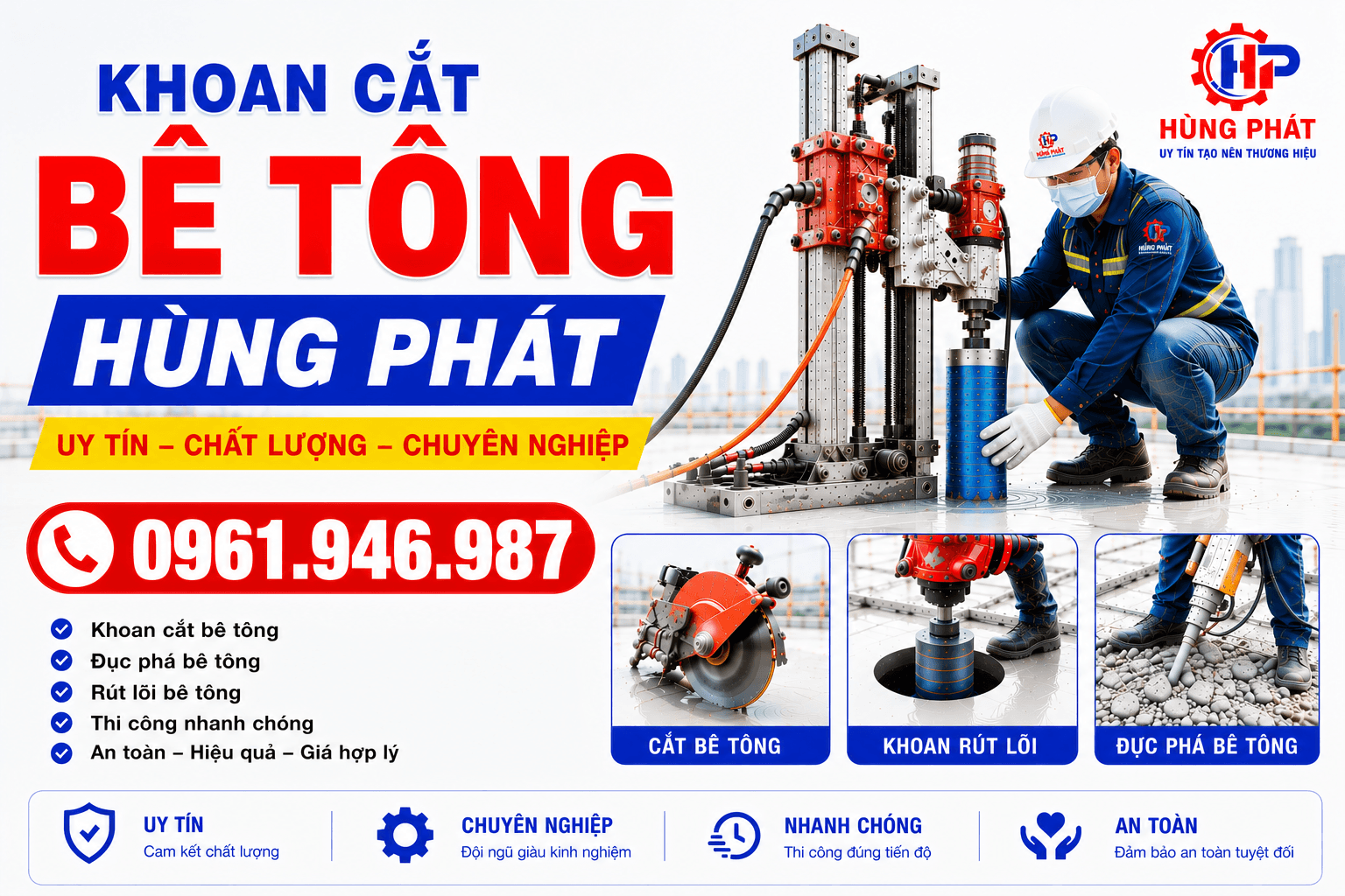 Khoan cắt bê tông Hùng Phát