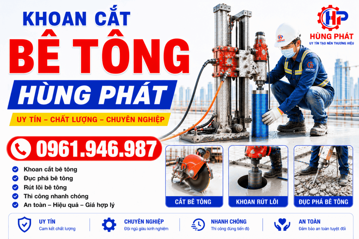 Khoan cắt bê tông Hùng Phát