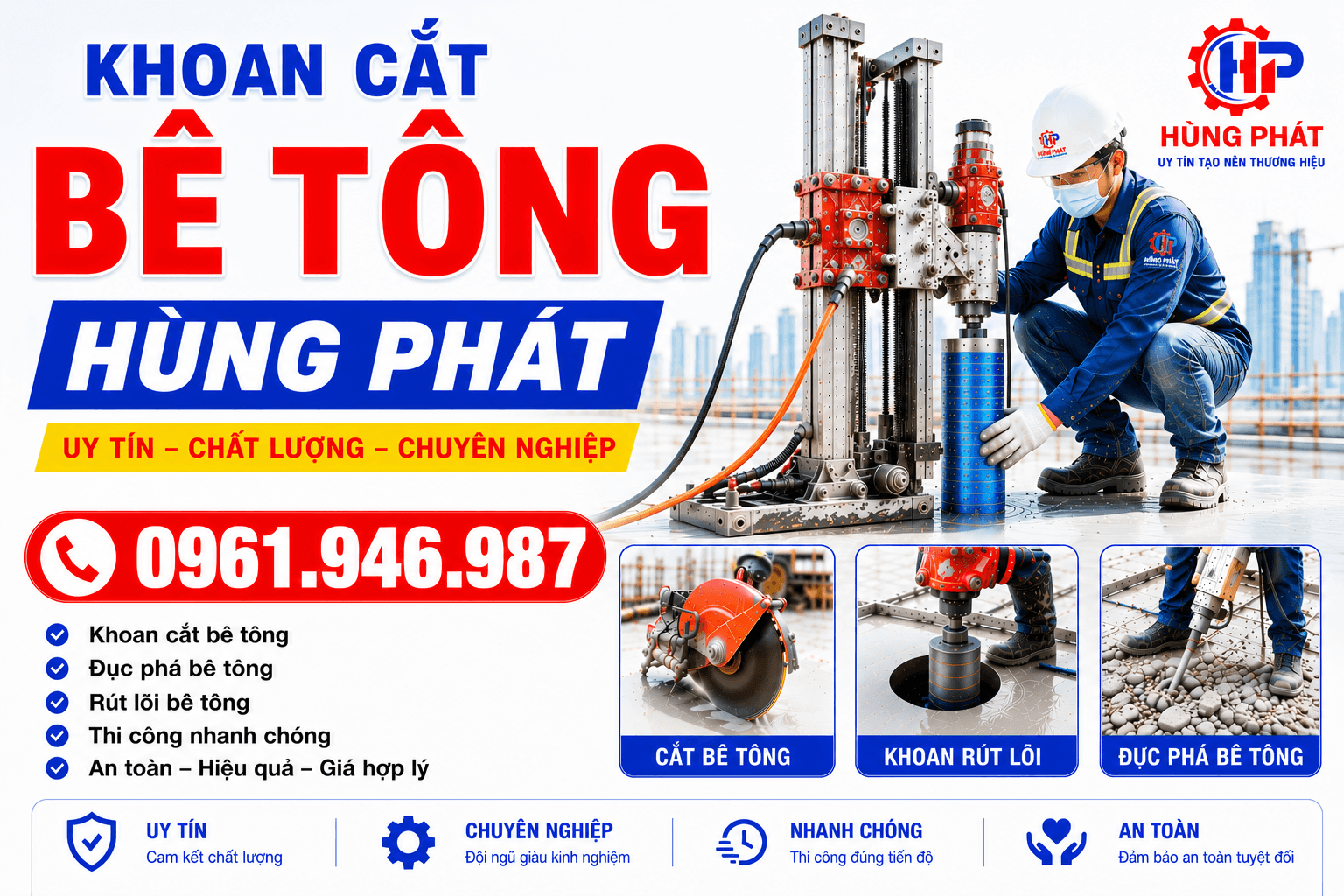 Khoan cắt bê tông Hùng Phát
