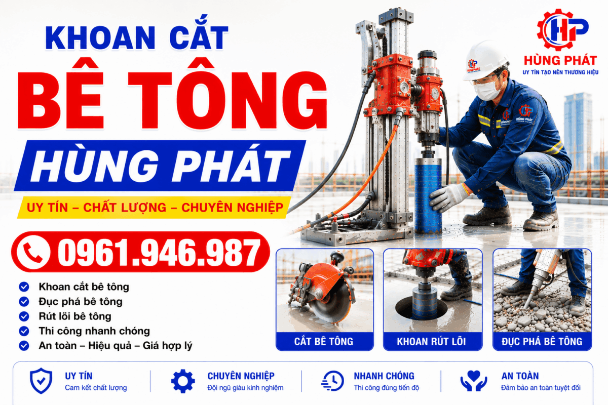 Khoan cắt bê tông Hùng Phát
