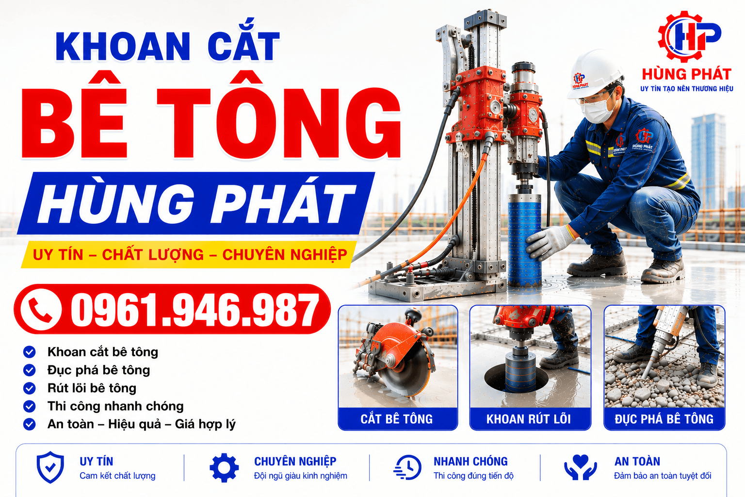 Khoan cắt bê tông Hùng Phát