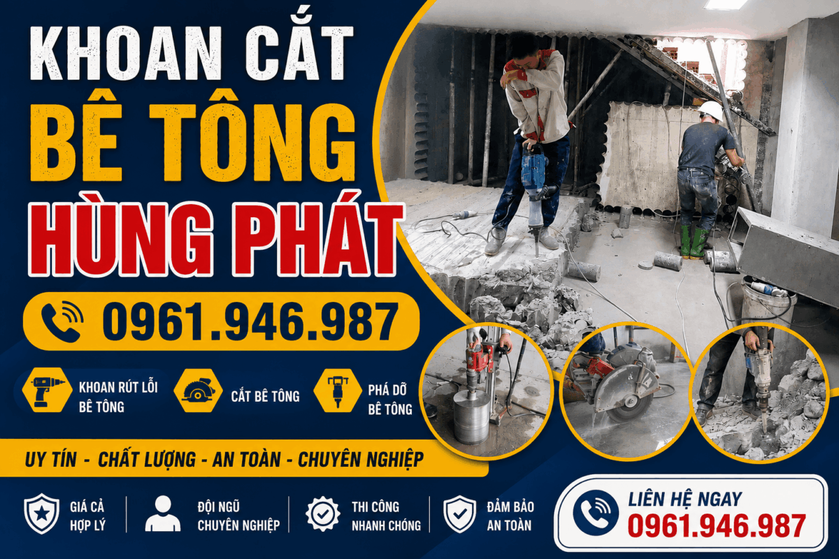 Khoan cắt bê tông Hùng Phát