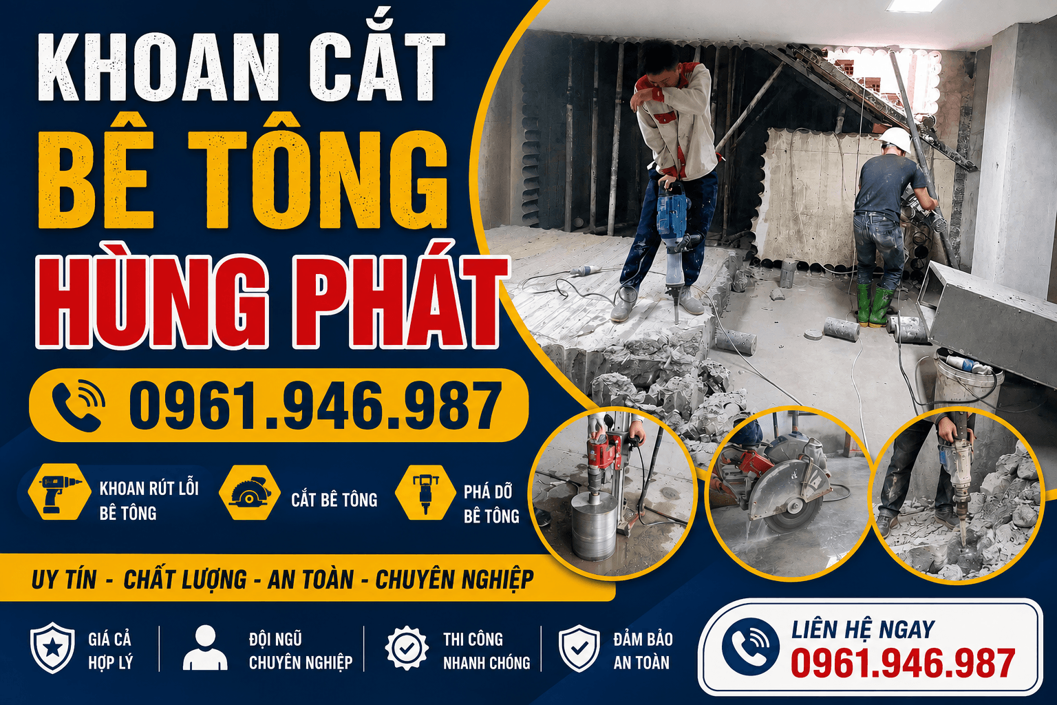 Khoan cắt bê tông Hùng Phát