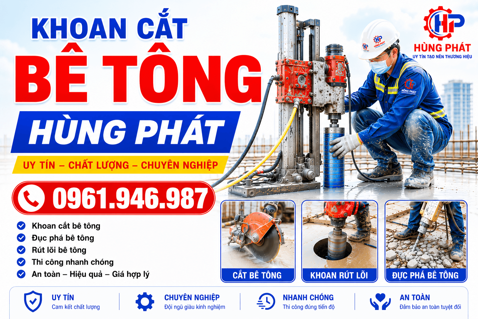Khoan cắt bê tông Hùng Phát