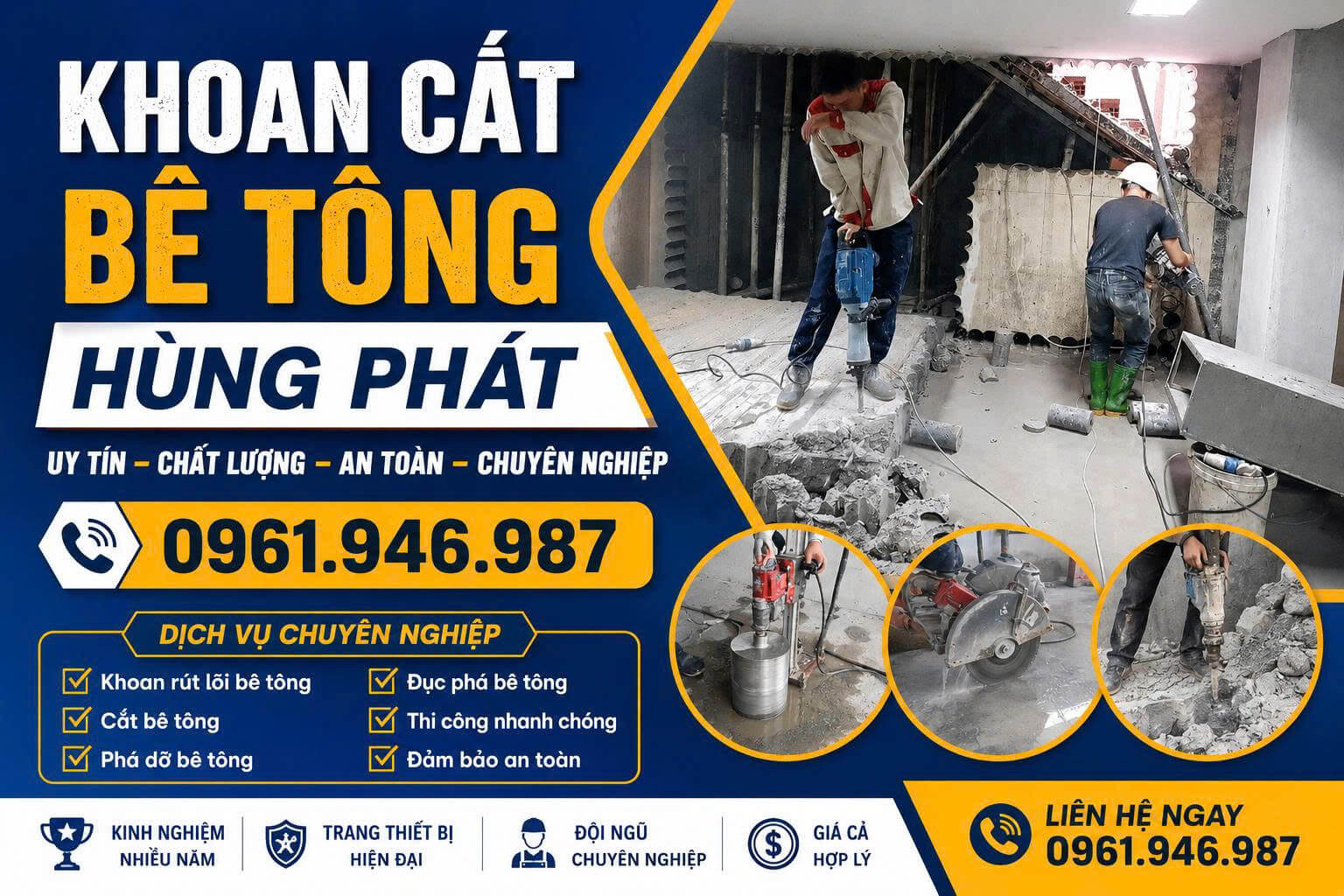 Khoan cắt bê tông Hùng Phát