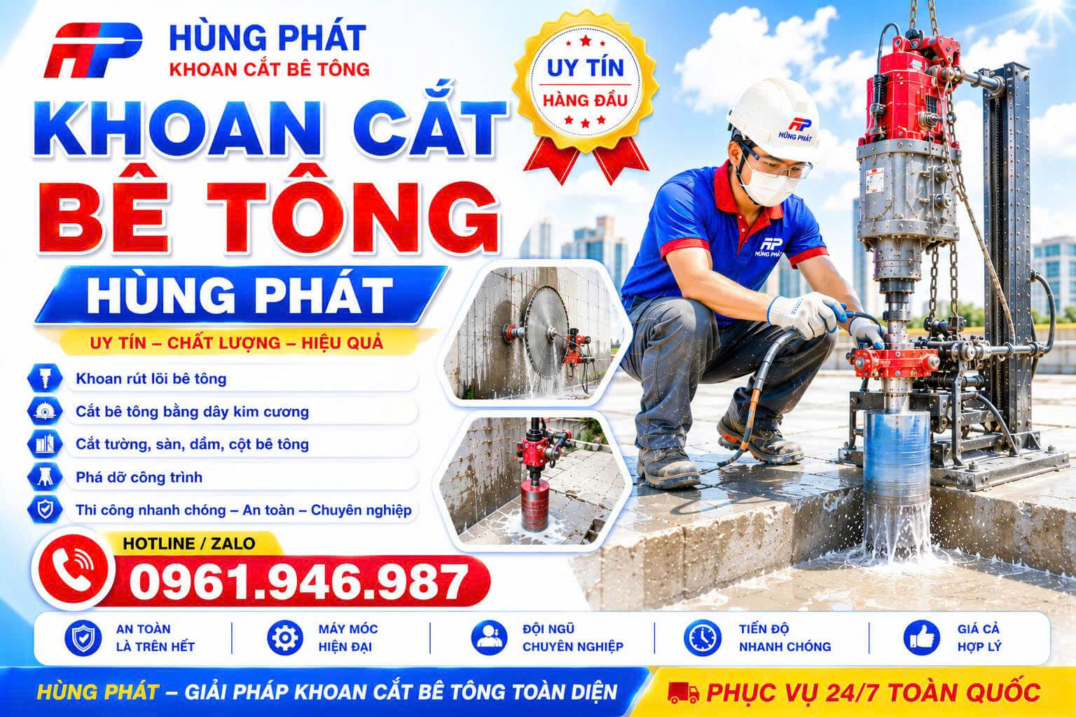 Khoan cắt bê tông Hùng Phát